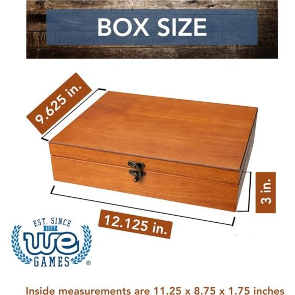 Old World Wooden Treasure Box with Brass Latch (Light Cherry Finish) - Picture 3 of 7